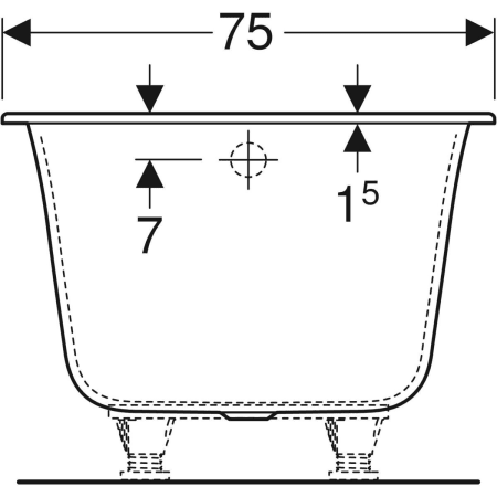 554.042.01.1 Прямоугольная ванна Geberit Soana, узкий край Geberit  - Вид №23