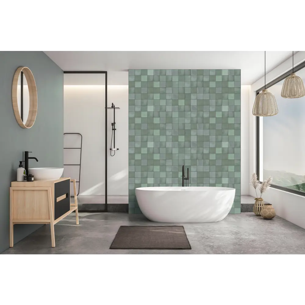 Пластмаркет | Стеновая панель ПВХ «Мурена» с текстурой мраморной плитки 960x485 мм 89379520 STLM-1519342 - Вид №2