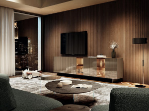 Стеклянный шкаф для телевизора