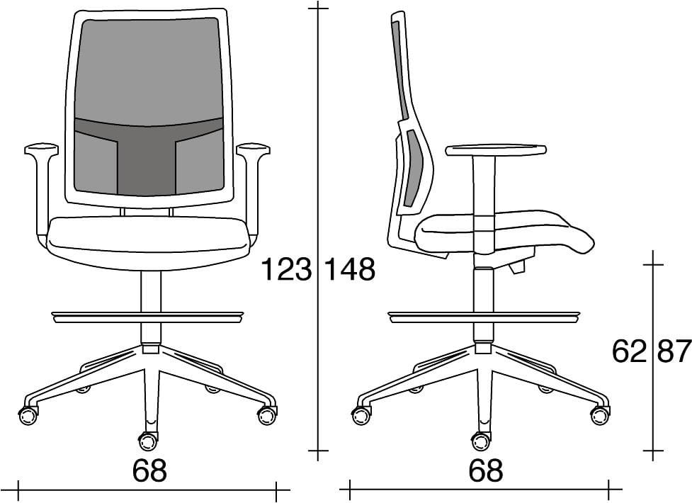Офисное кресло с сетчатыми колесами для рисовальщика с 5 спицами TALIN Allynet ARCH-00111729 - Вид №1
