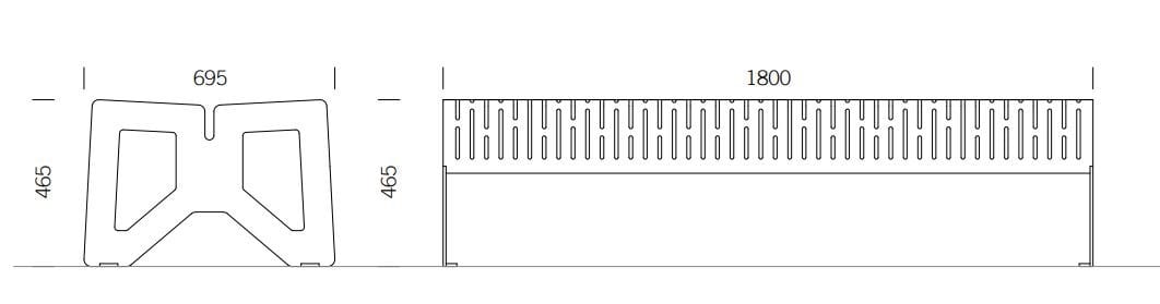 Скамья из нержавеющей стали со спинкой BENKERT BANKE Chalidor ARCH-00135961 - Вид №4