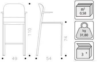 IBEBI Табурет складной из полипропилена с подлокотниками Bio sun-id-1403942 - Вид №1