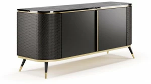 SM Living Couture Лакированный буфет с мраморной столешницей и кожаными дверцами Couture Mda_05