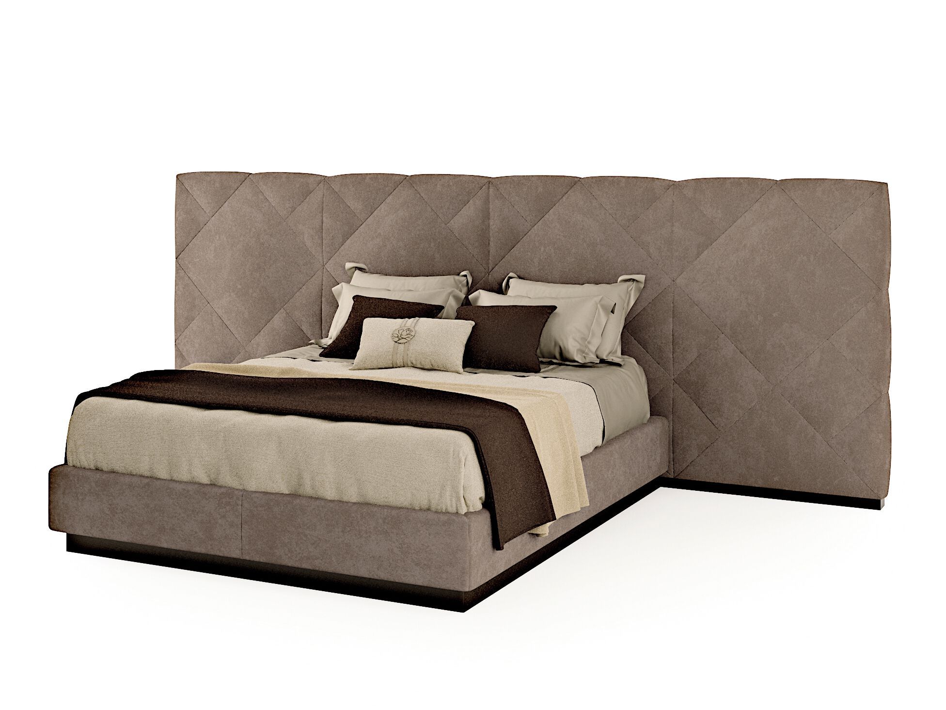 Кожаная двуспальная кровать с мягким изголовьем Bizzotto Italia Symphony-Infinity ARCH-00098581 - Вид №7