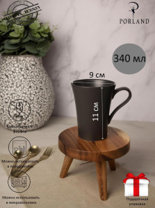 90666488 Кружка 340 мл Seasons POR1267 фарфор цвет черный STLM-0330160 PORLAND