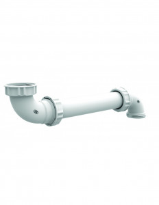 609500 001 00  Трубка для умывальника или умывальника, экономия места, максимальное межосевое расстояние 260 мм Valentin Белый