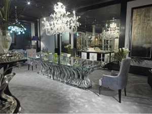 Bellotti Ezio Стол и стеклянная поверхность из полированного хрома Ficus 2016-41