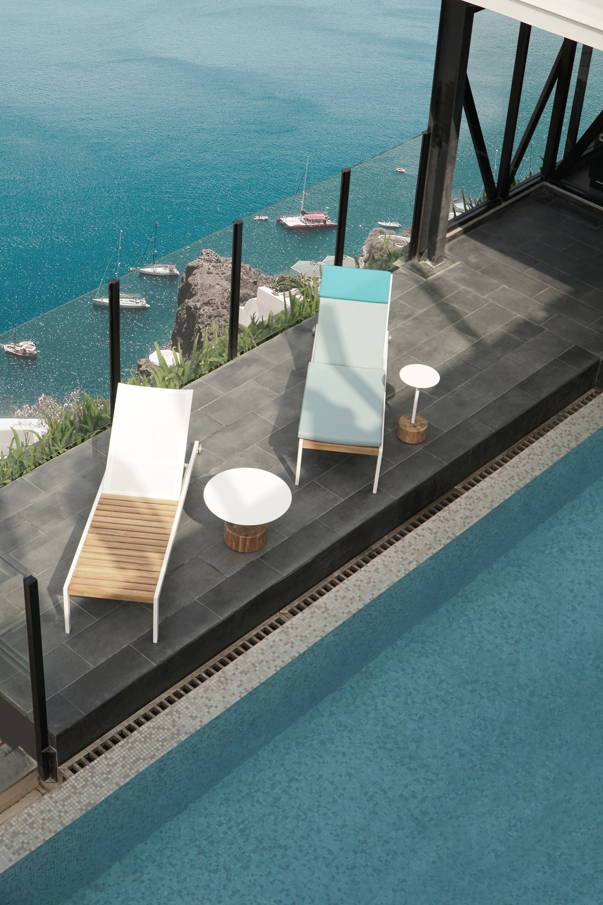 Круглый журнальный столик с верхней частью HPL и тиковым или каменным основанием MAMAGREEN Glyph ARCH-00086792 - Вид №14