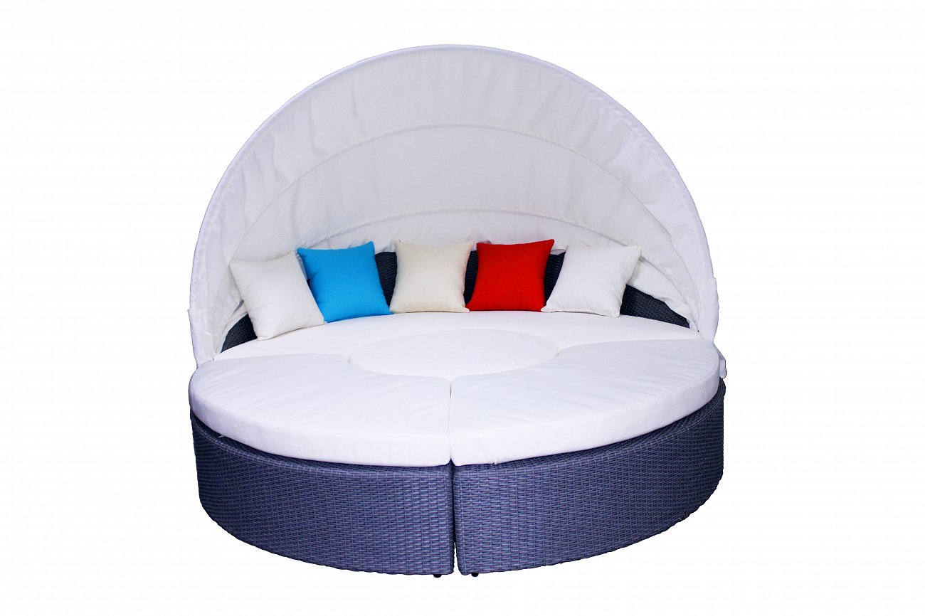 Лаунж зона круглая с тентом Look around MARYARD ПЛЕТЕНАЯ 014239 Белый;серый  - Вид №1