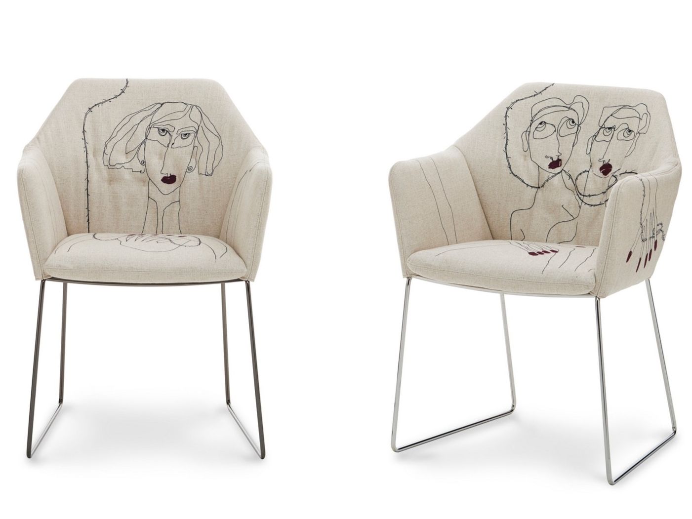 Тканевый стул с подлокотниками Saba Italia Нью-Йорк ARCH-00121686 - Вид №2