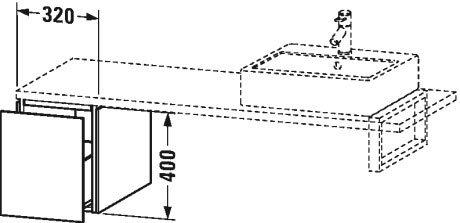 LC583007979 L-Cube Шкафчик для консоли Орех натуральный, декор Duravit - Вид №1