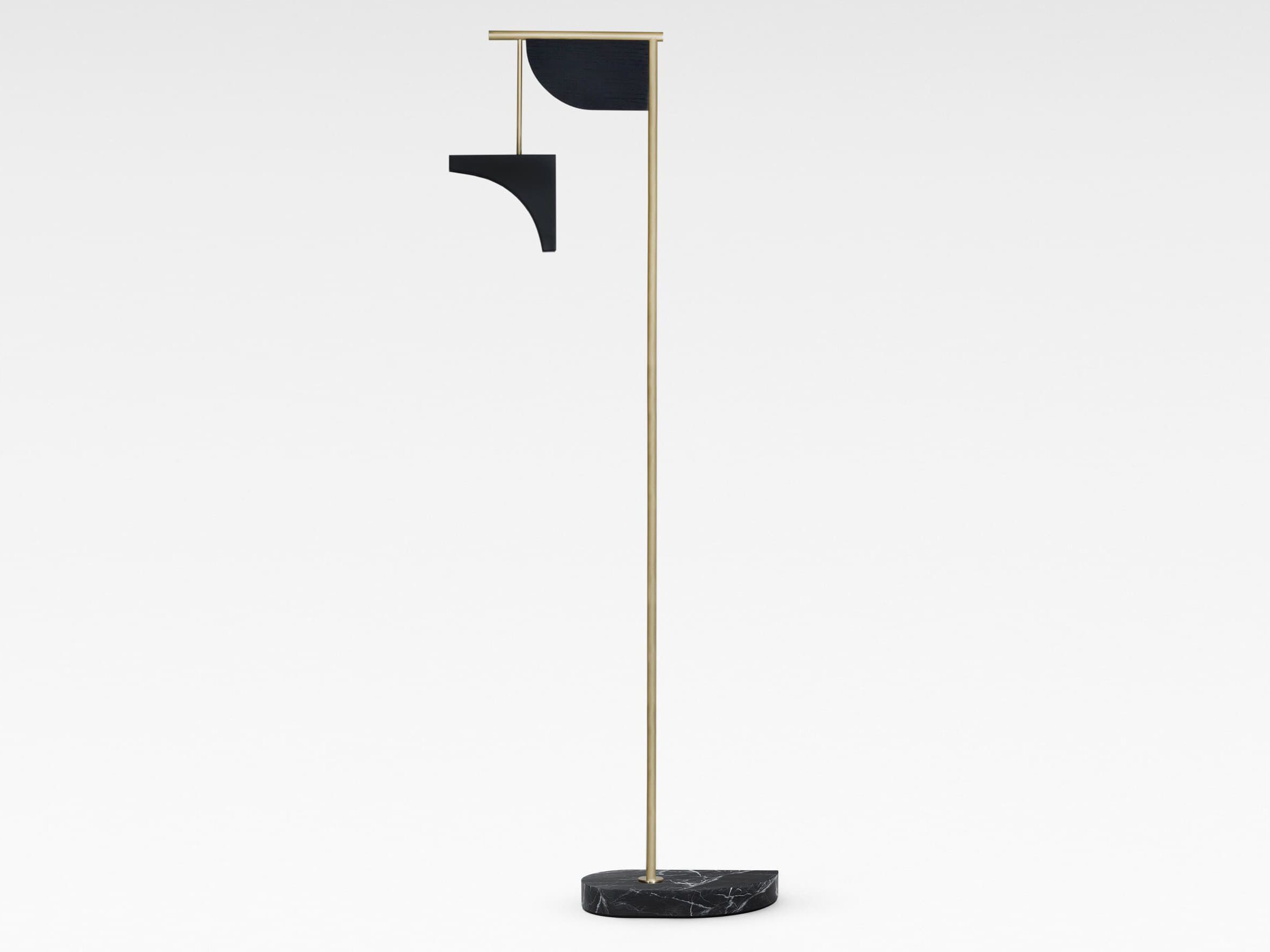 Латунный светодиодный торшер с мраморным основанием Greenapple OPPOSITE ARCH-00072516