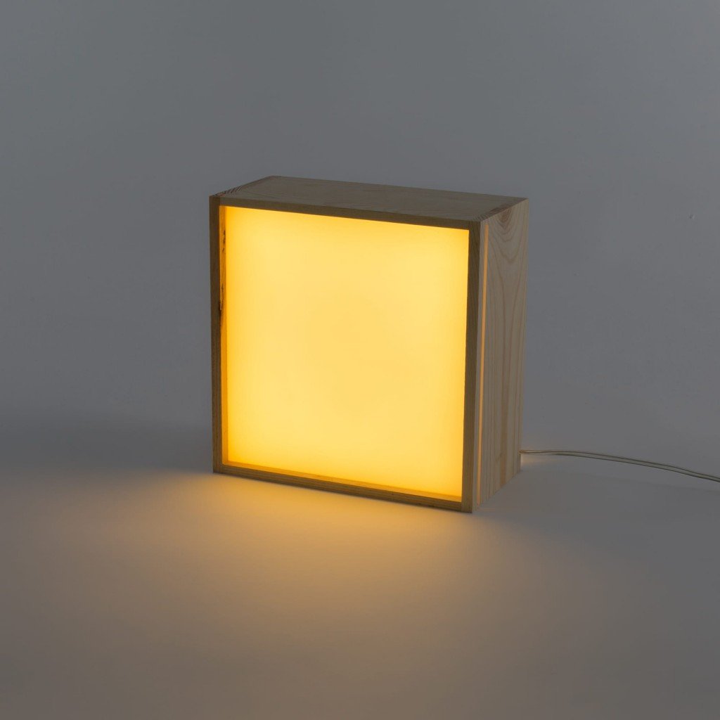 Настольная лампа 21х21 см розовая Lighthink Box 08341 SELETTI  00-3882472 Бежевый;розовый  - Вид №4