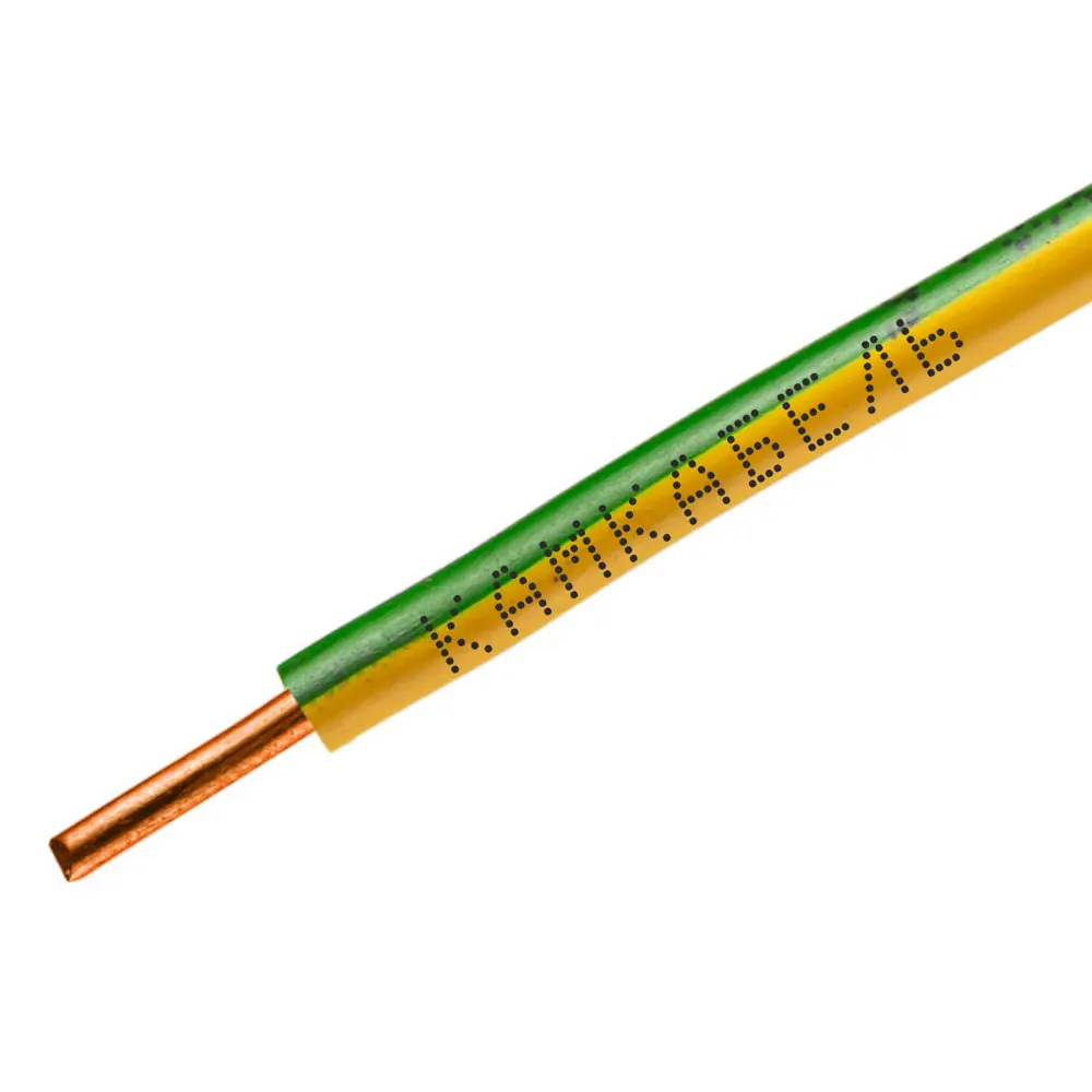 Провод Камкабель ПуВнг(А)-LS 1x4 цвет зелено-желтый 200 м на отрез STLM-2089510 - Вид №1