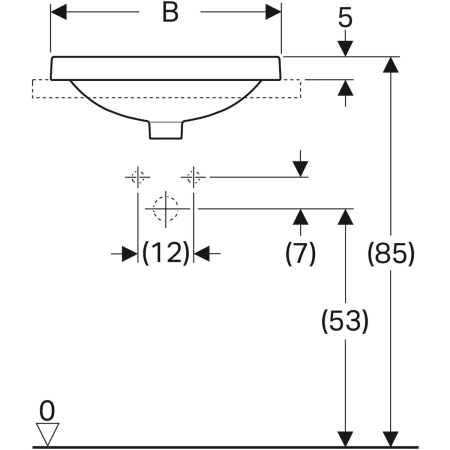 500.710.01.2 Встраиваемая раковина Geberit VariForm овальной формы Geberit  - Вид №3