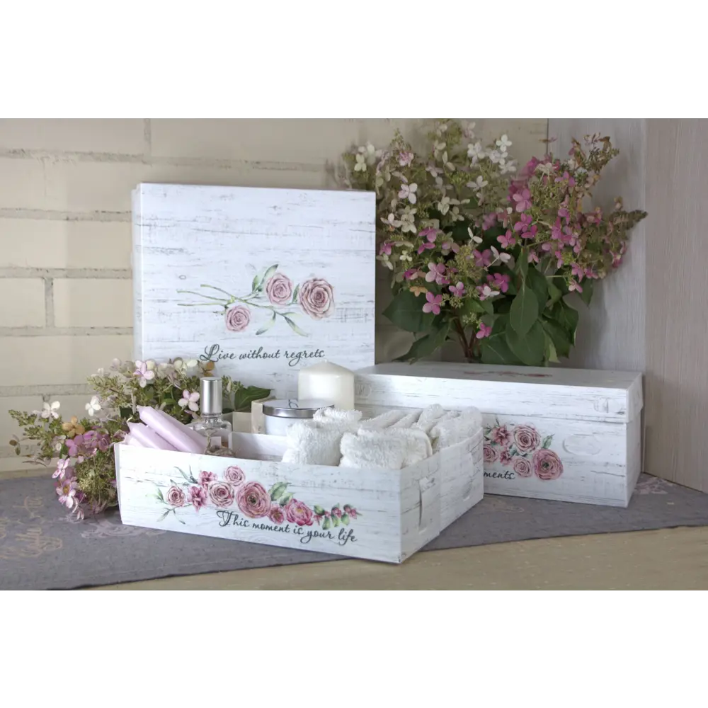 Коробка для хранения Розалия 03 30x15.5x8 см полипропилен разноцветный Santreyd STLM-2208119 - Вид №4