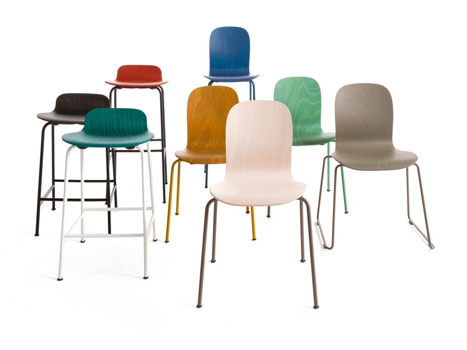Стул из бука с регулируемой высотой для залов ожидания CAPPELLINI Tate Color ARCH-00025729 - Вид №2