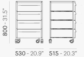 Pedrali Офисный ящик из полипропилена на колесиках Boxie Bxh_4c - Вид №3