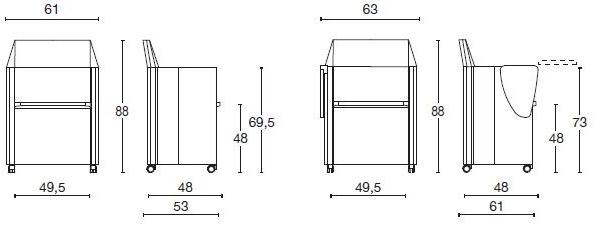 Diemme Стул для конференций из ткани на колесиках Origami sun-id-1421695 - Вид №8