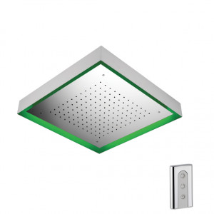 82134 Видимая квадратная головка 570 × 570 потолочное крепление / дождевик + свет / с дистанционным управлением HORUS Range Hydro