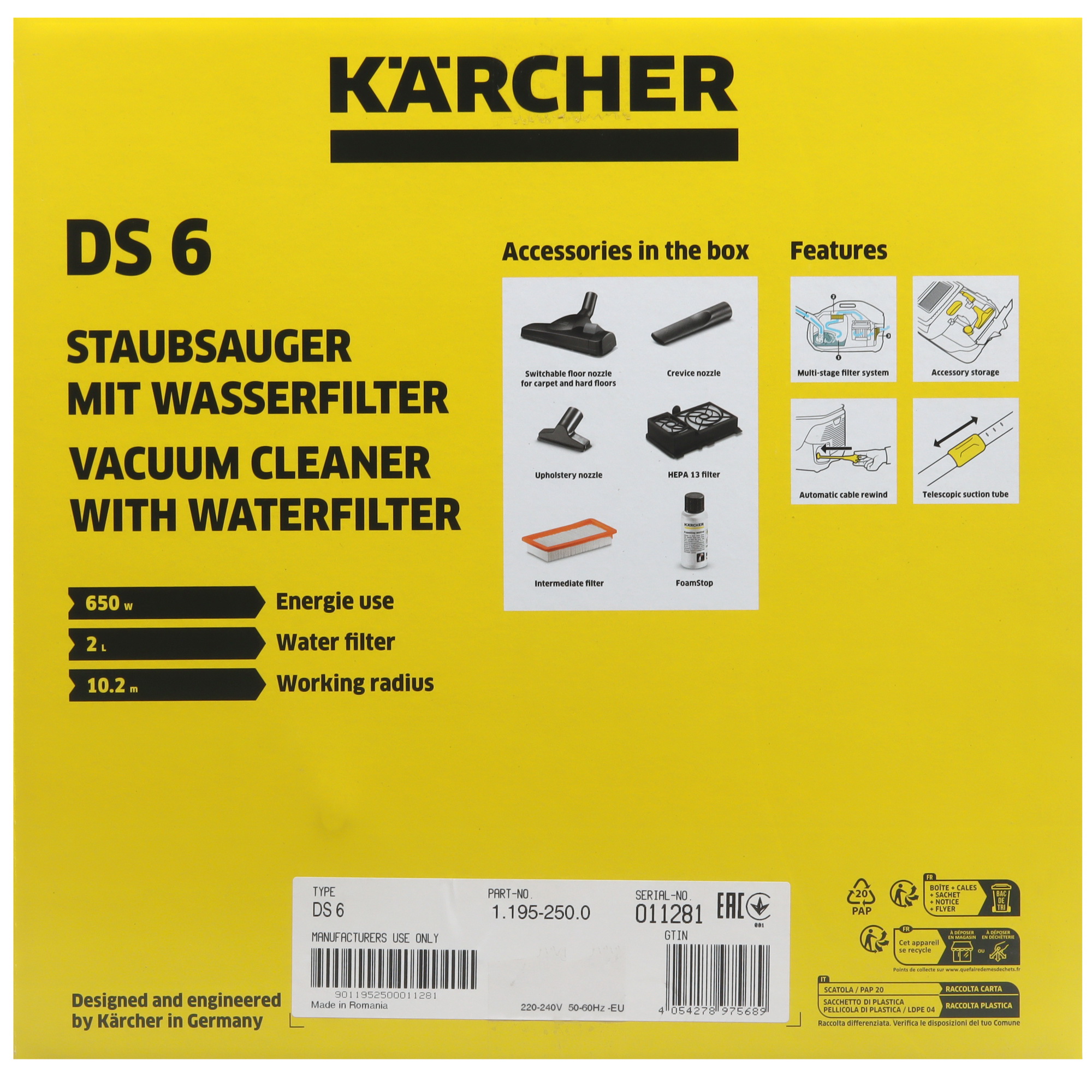 9074864 Пылесос Karcher DS 6 белый STDN-0021475 - Вид №16
