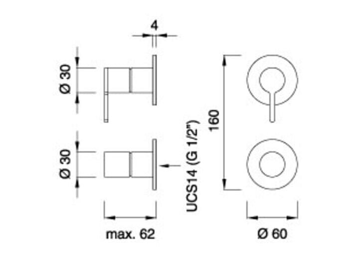 Термостатический смеситель и переключатель с открытием и закрытием CEADESIGN INNOVO ARCH-00133841 - Вид №2