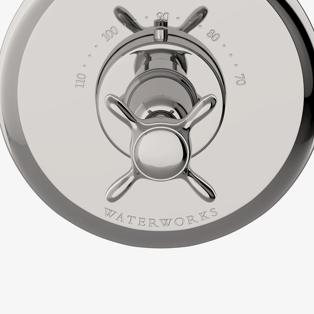 EATH99 Облицовка термостатического регулирующего клапана Easton Classic с металлической заглушкой и поперечной рукояткой Waterworks  - Вид №1