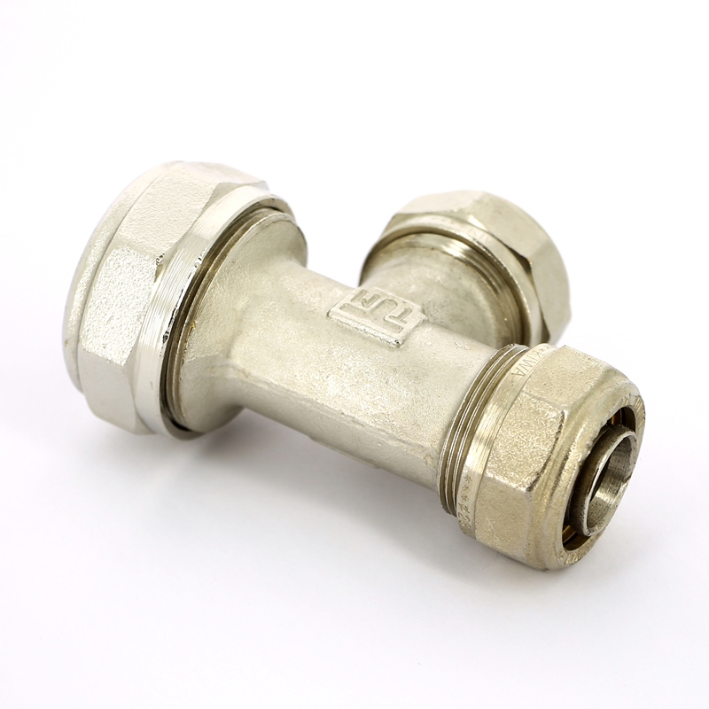 Тройник обжим никелированный TIEMME 32х26х26 1600095 - Вид №3