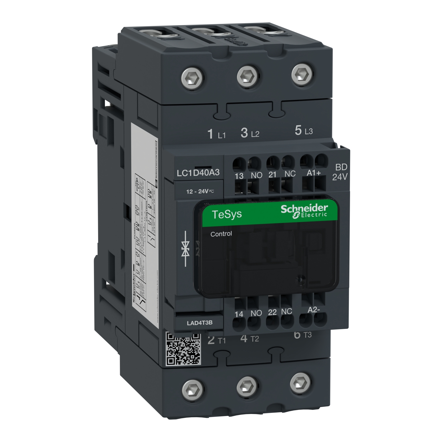 LC1D40A3BD Контактор LC1D EVERLINK 3P 60А 440/24В DC 18.5кВт Schneider Electric TeSys 