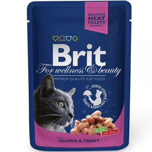 ПР0033699 Корм для кошек Premium Cat Лосось и форель конс. пауч Brit