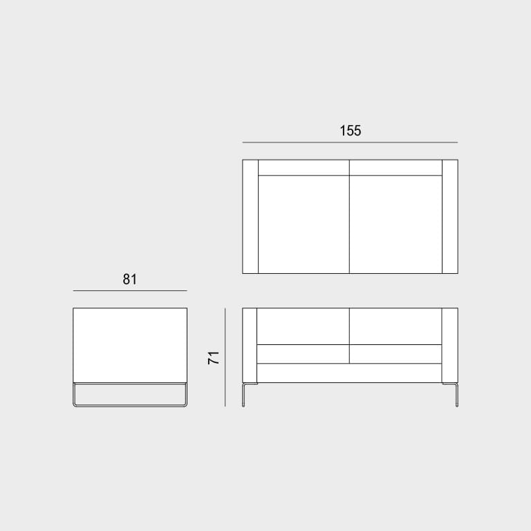 2-местный кожаный контрактный диван Viganò Cubiko ARCH-00122834 - Вид №4