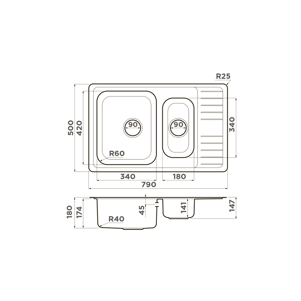 Кухонная мойка Sagami 79-2 IN OMOIKIRI 4993733 - Вид №4