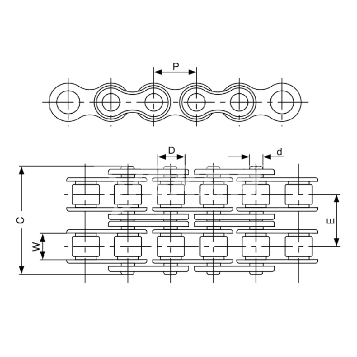 IS4400 Цепь приводная роликовая двухрядная 24B-2 ISKRA  - Вид №2
