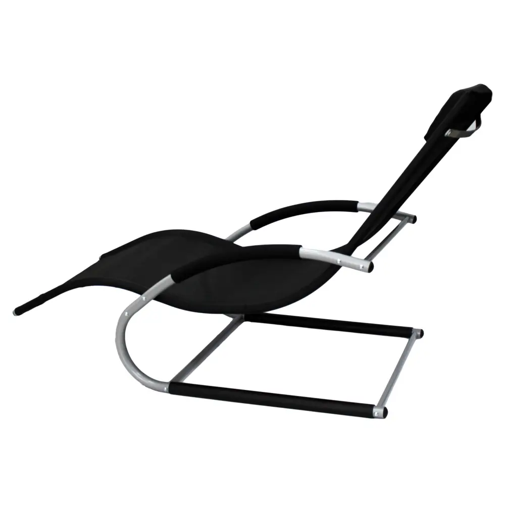 Шезлонг-качалка сталь/текстиль черный GREENGARD STLM-2105341 - Вид №1