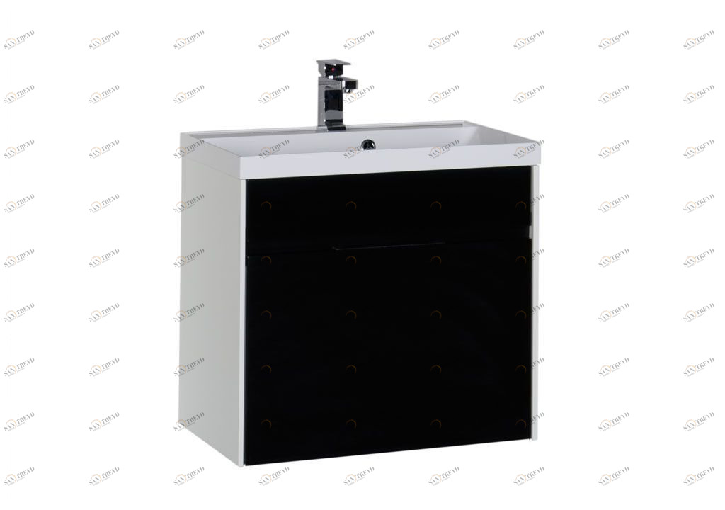 Тумба с раковиной Aquanet Латина 70 черный (1 ящик) 0018000100179394