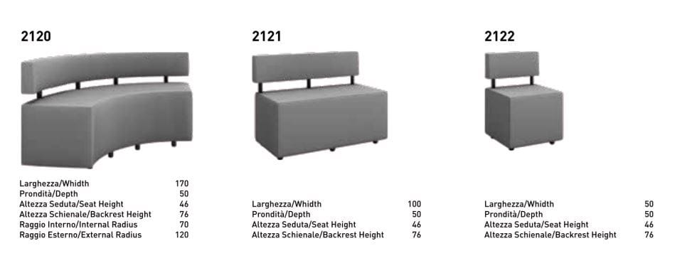 Модульная мягкая скамья со спинкой Sedex ARCH-00110201 - Вид №4