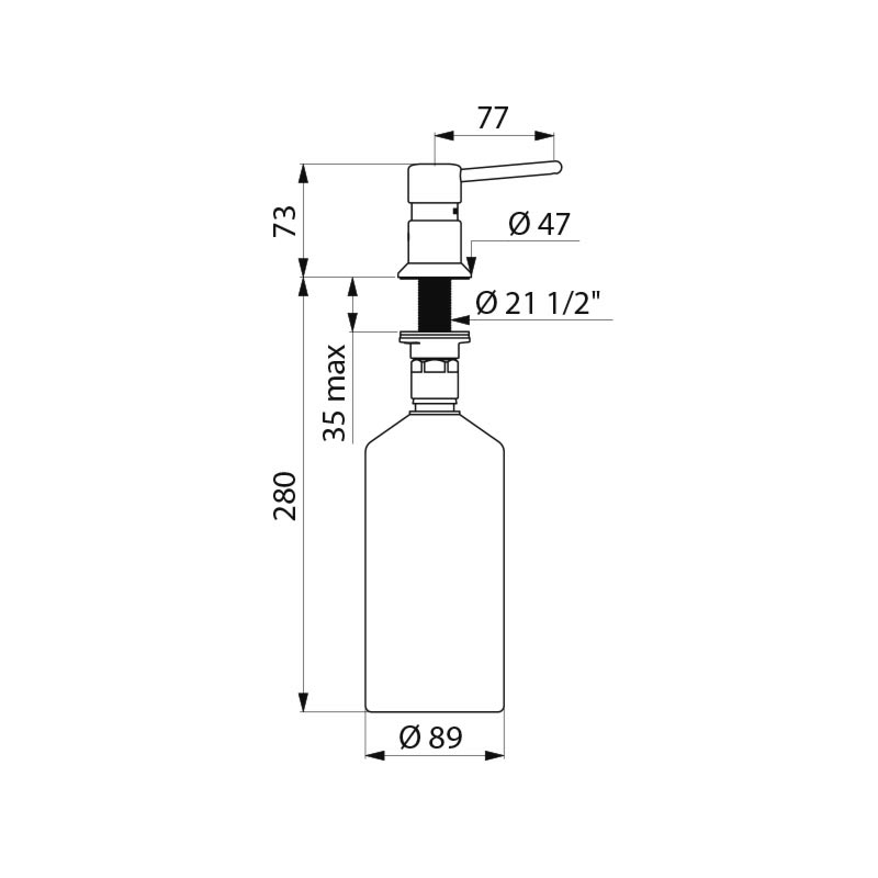 729008 Диспенсер для жидкого мыла, 1 литр DELABIE  - Вид №1
