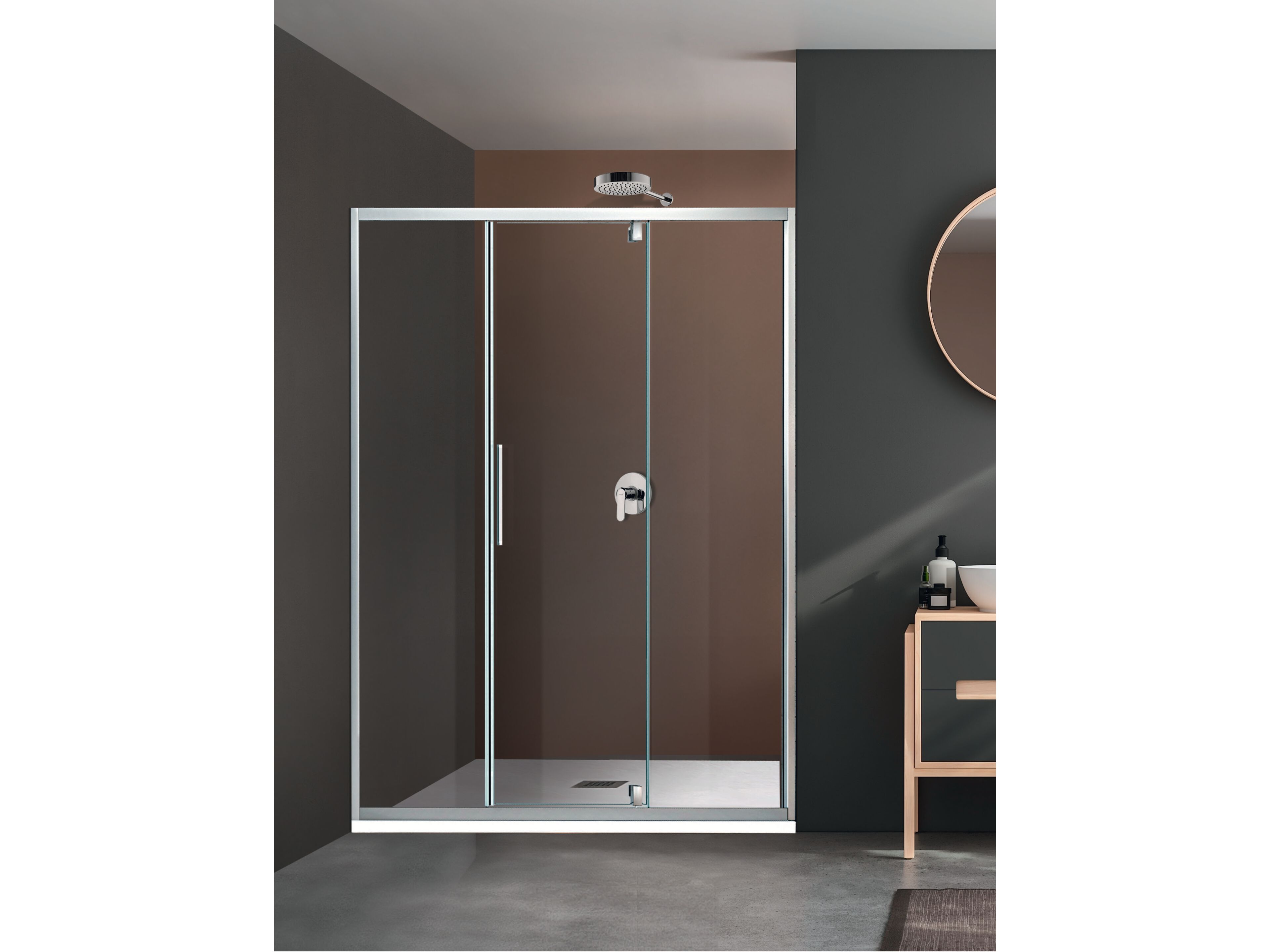 Хрустальная нишевая душевая кабина с поворотной дверью Metidea Рубин ARCH-00063494