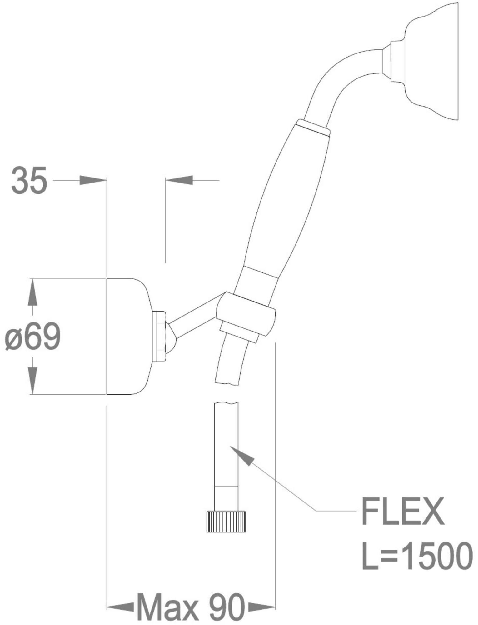 Fir Italia Настенный латунный ручной душ с подставкой Melrose 20 2039112 - Вид №1