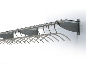 Стальная и стеклянная вешалка / полка