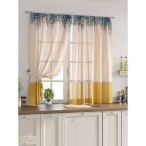 91799551 Комплект тюль 2 шт на ленте Comfy Way Свилс - 05 CW579005 150x160 см вуаль цвет синий STLM-1043840