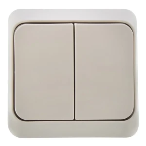 Выключатель SYSTEME ELECTRIC Этюд двухклавишный с подсветкой в кремовом глянце 11401889