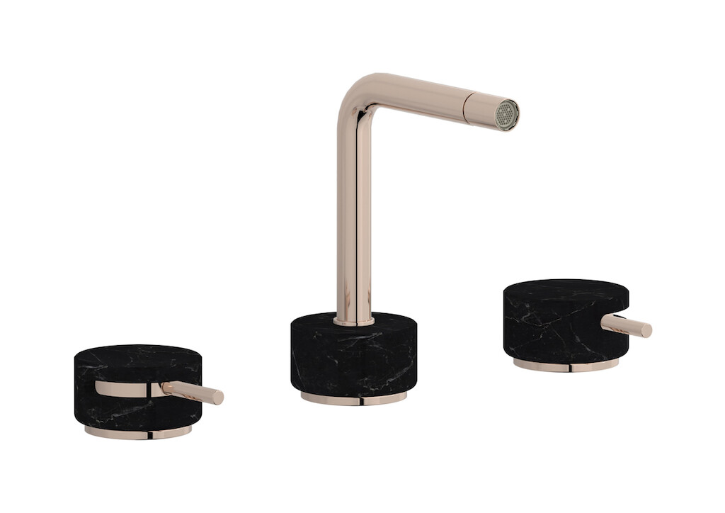 Смеситель для биде на 3 отверстия с донным клапаном WE ARE IB mm393rs_2 Rose Gold Marmo