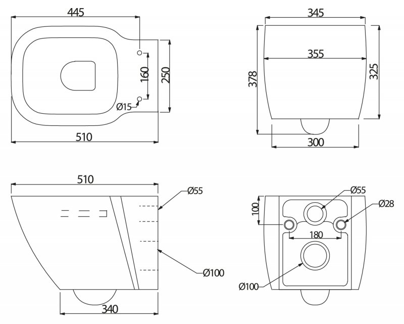 Унитаз подвесной BelBagno ALDINA безободковый Подвесной унитаз настенный Белый BELBAGNO  Китай  - Вид №7
