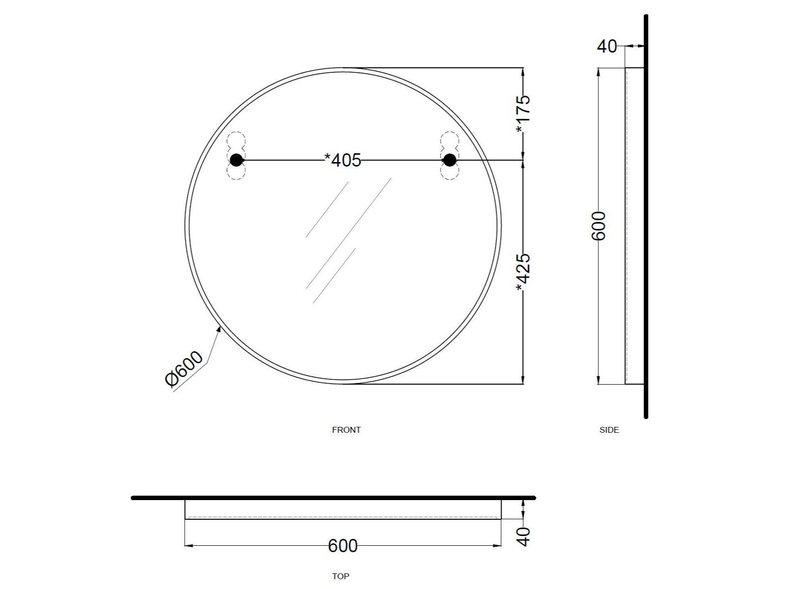 Круглое настенное зеркало для ванной комнаты Ceramica Cielo I catini ARCH-00043343 - Вид №2