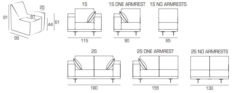 Тканевый диван с полуостровом Domingo Salotti Bresson ARCH-00087279 - Вид №2