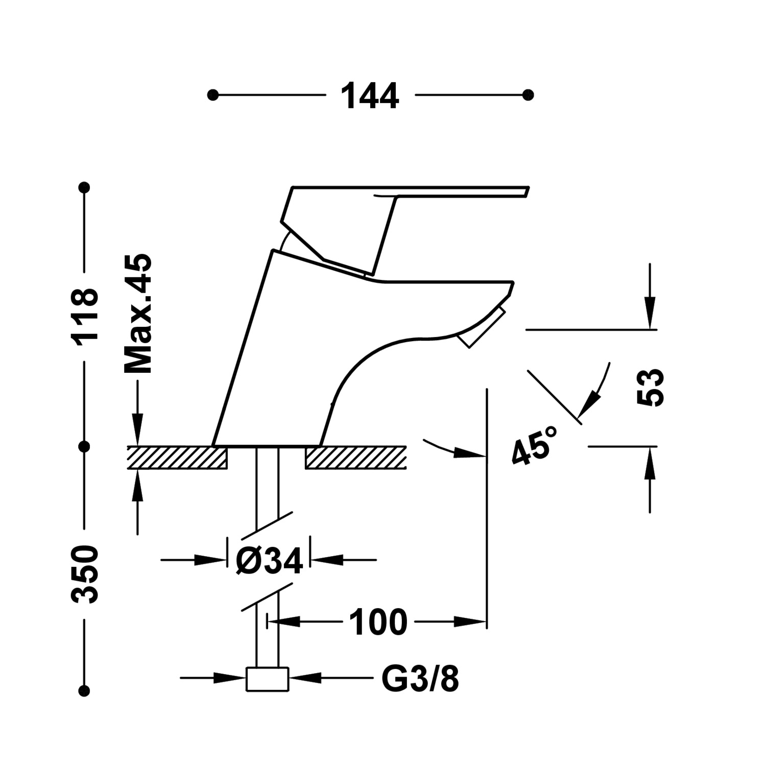 Смеситель для умывальника BM-TRES с одной ручкой-139102 TRES  - Вид №1