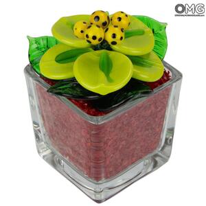 4746 ORIGINALMURANOGLASS Держатель для карт-указателей мест за столом Рождественник - муранское стекло OMG 4 см