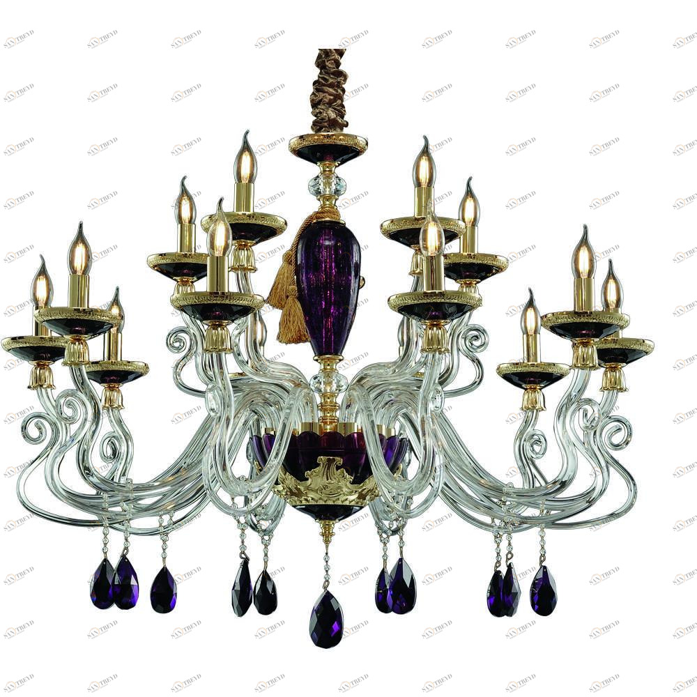 Подвесная люстра Divinare Simona 5125/12 LM-15 фиолетовая DIVINARE ДИЗАЙНЕРСКИЕ, SIMONA PURPLE 076574 Фиолетовый 