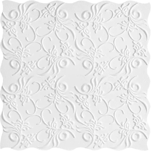 Плитка потолочная бесшовная полистирол белая Формат Нарцисс 50 x 50 см 2 м²